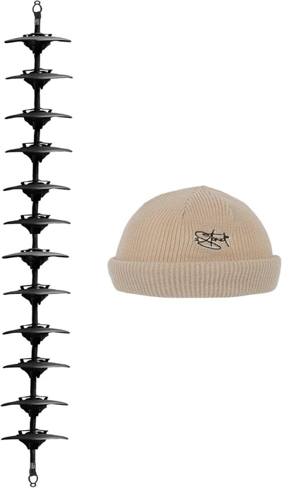 2Stoned Cap-Rack XXL Kappenhalter in Schwarz mit 12 Clips zum Aufhängen von bis zu 36 Baseball Caps