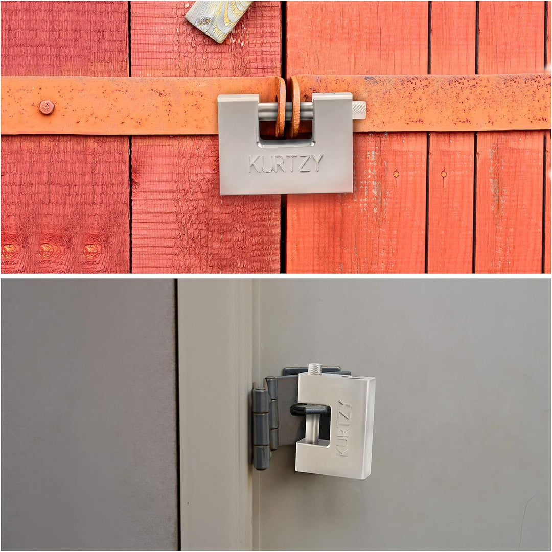 Kurtzy Vorhängeschloss Belastbar 1kg mit 15 Schlüssel (3Stk) – Schloss aus Gehärtetem Edelstahl Mass