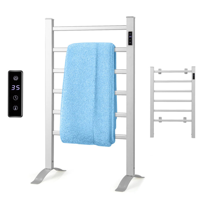 RELAX4LIFE Elektrischer Badheizkörper 910 x 540mm Handtuchwärmer mit LED-Anzeige Timer-Funktion Ther