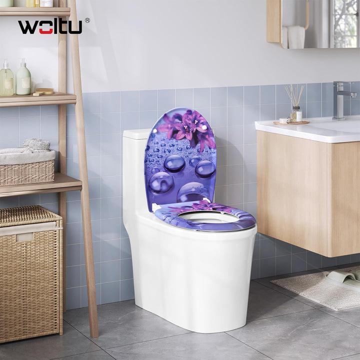 WOLTU Toilettendeckel, WC Sitz mit Absenkautomatik, Klodeckel Klobrille mit Quick-Release-Funktion,