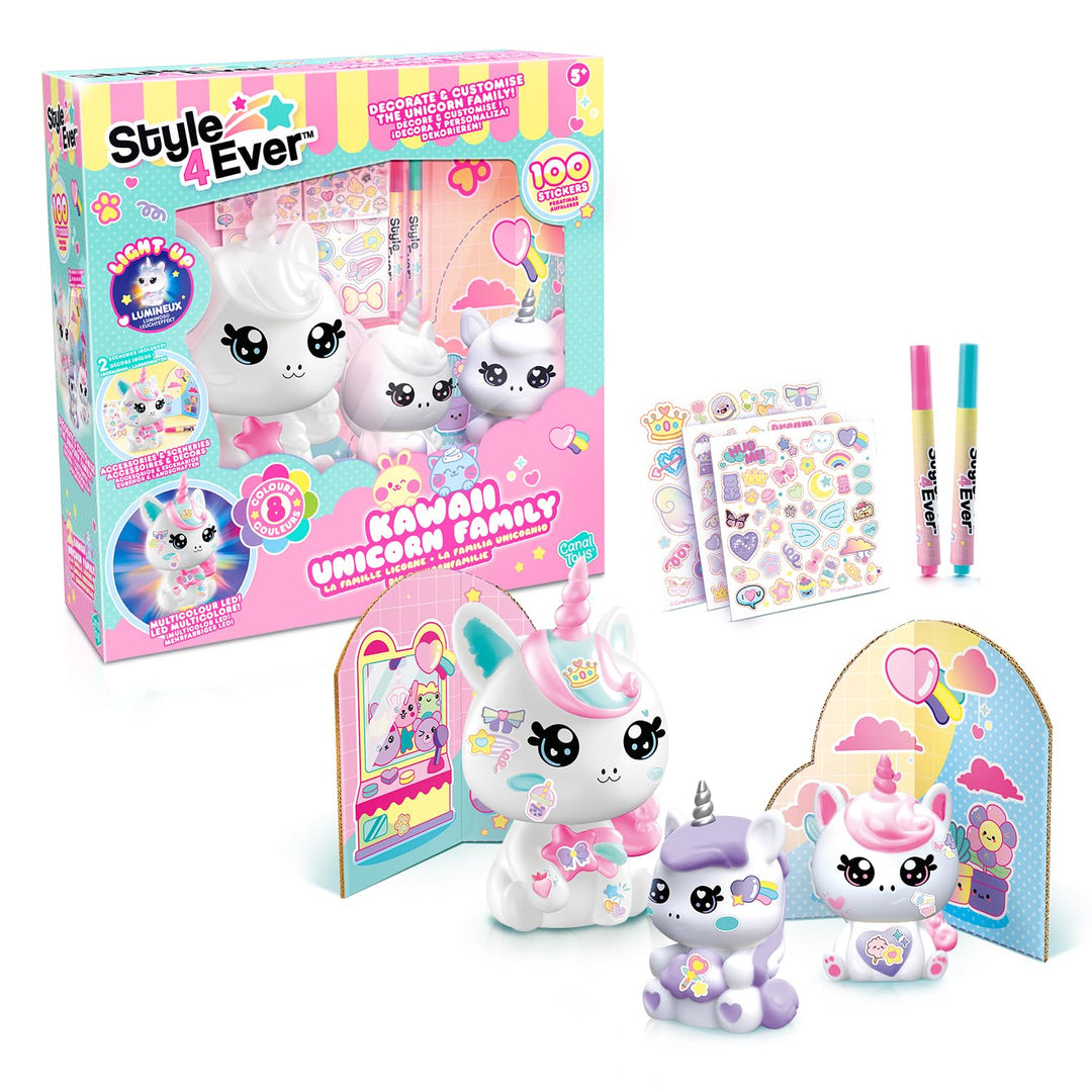 Canal Toys - Style 4 Ever OFG 287- DIY Einhorn Familie LED Light Up, Dekorieren Sie Ihre Figur mit M