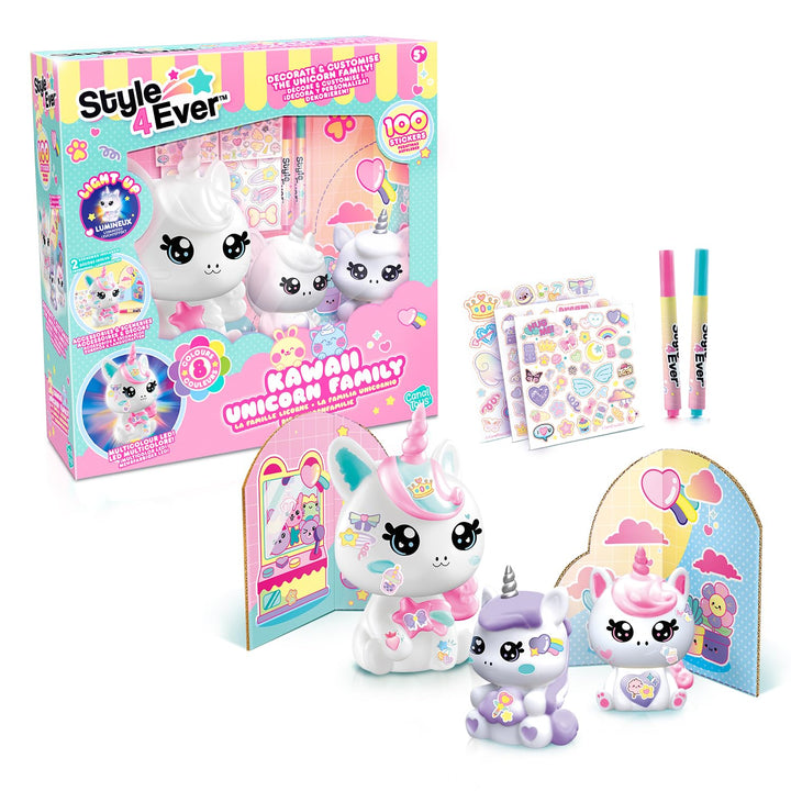 Canal Toys - Style 4 Ever OFG 287- DIY Einhorn Familie LED Light Up, Dekorieren Sie Ihre Figur mit M