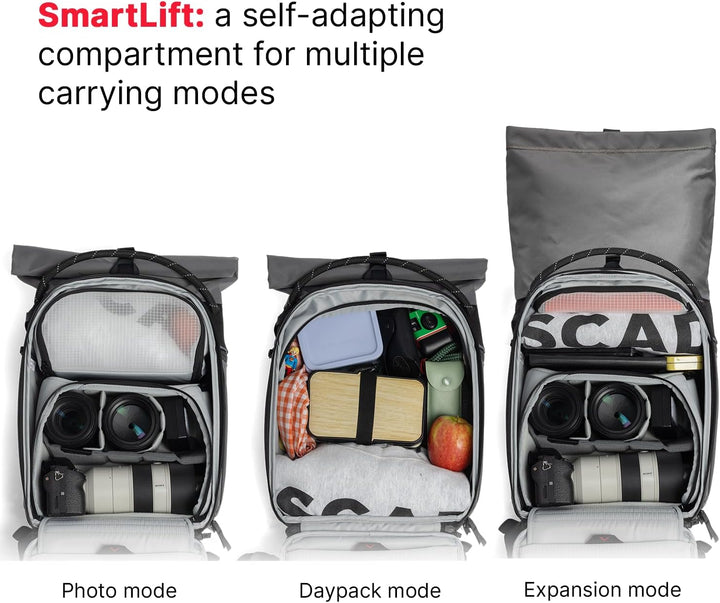 Manfrotto Uncover Kamerarucksack 24L, erweiterbarer Rolltop | wasserdichter Fotorucksack für Reise &amp;