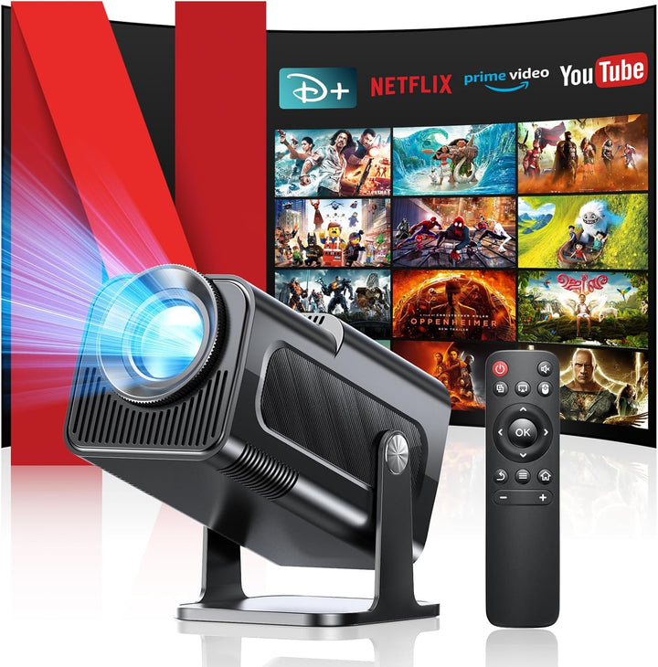 Seseno Beamer, Mini Projektor, 4K FHD 1080P Tragbarer Projektor, Unterstützt Android 11.0 5G WiFi 6