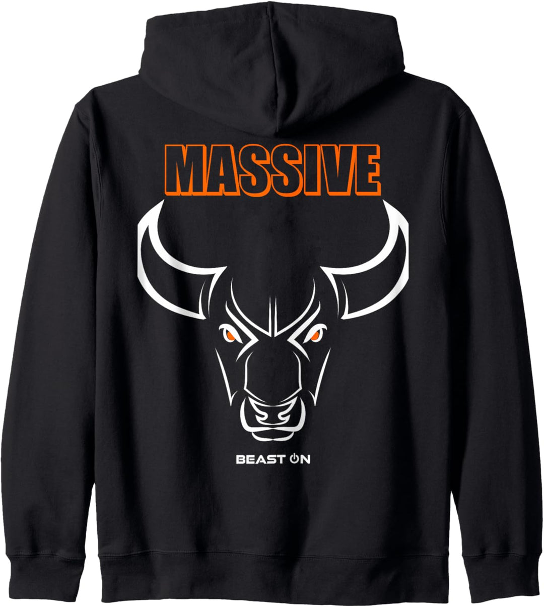 Massive Bulle Kopf Orange Rücken Motiv Gym Workout Fitness Kapuzenjacke