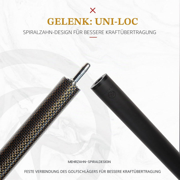 KHEALING Billardqueue aus Kohlefaser, 58 Zoll, 1/2-Zoll-Struktur, 3-Zahn-Anschluss, 12,4 mm Spitze,