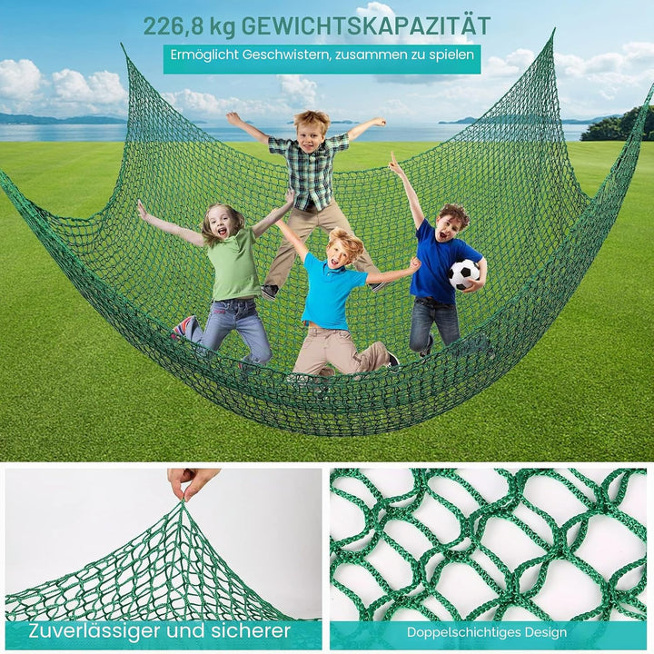 MENAYODA Kletternetz Spielplatz, Schwerlast Doppellagiges Schutznetz Kinder Klettergerüst Schaukel,