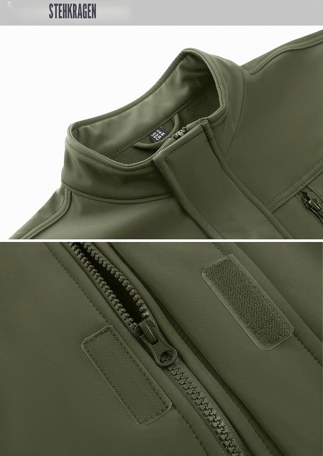 TACVASEN Herren Softshell Jacke Winddichte Outdoorjacke Übergangsjacke mit Reissverschlusstasche L A
