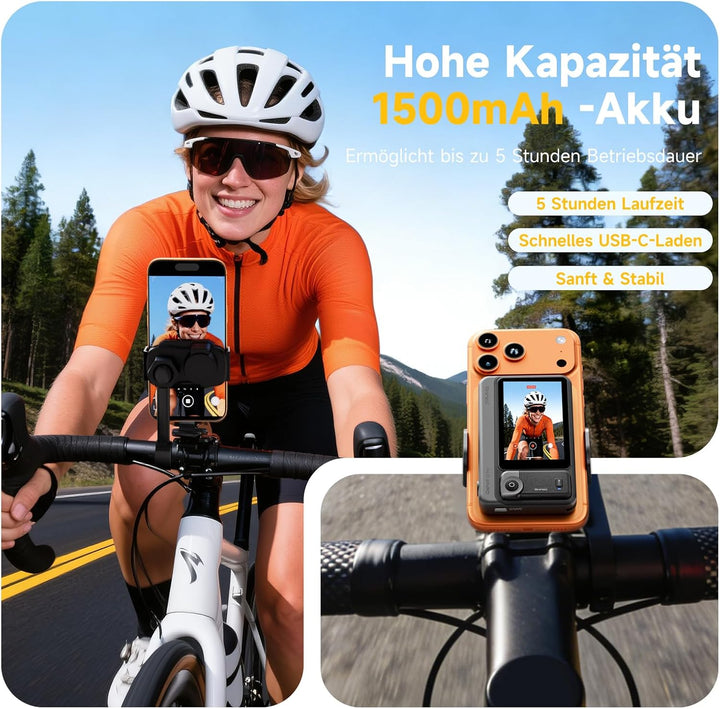 7RYMS Qshot V2 PRO Kabelloser Selfie-Monitor für iPhone 17/16 & Android, Magnetischer Smartphone Rüc