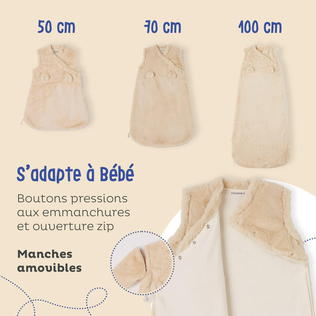 Noukie's - Schlafsack für den Winter, 0-6 Monate (70 cm), Tog 2 bis 3,5 cm, Reissverschluss, Polyest