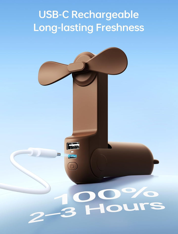 JISULIFE Mini Handventilator, 3-in-1 Handventilator, wiederaufladbarer USB [12–19 Betriebsstunden] m