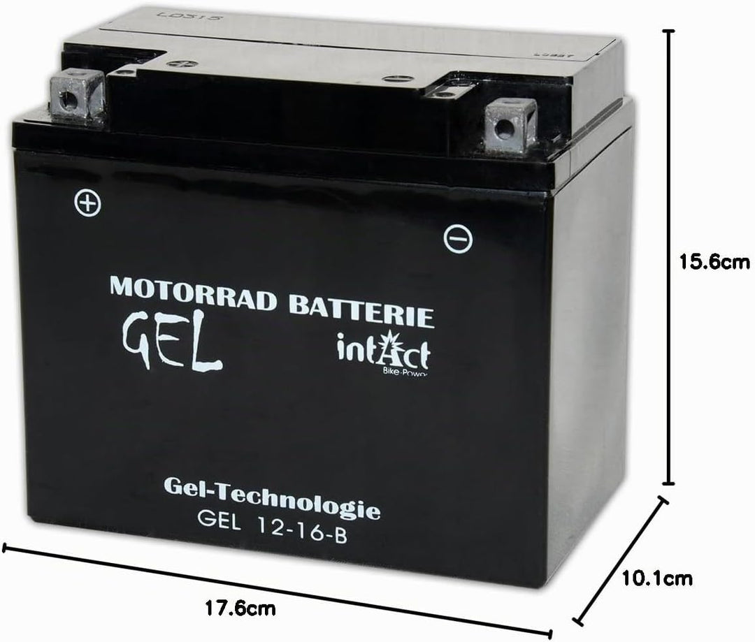 intAct Bike-Power GEL12-6-B, CB16-B, 51912, 12V 19Ah, 280 A (EN) Motorradbatterie Wartungsfreie Gel
