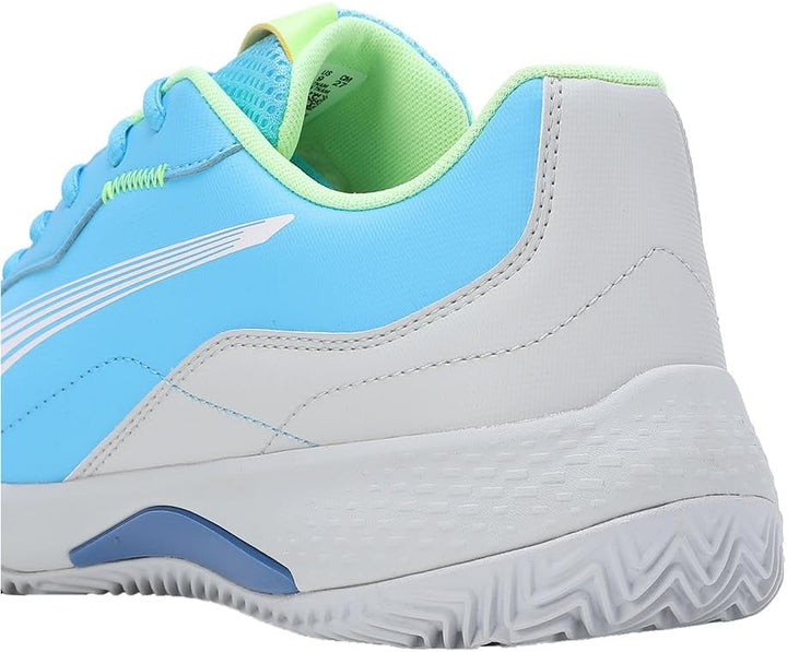 PUMA Unisex Nova Smash Tennis Shoe, Luminous Blue Puma White Glacial Gray