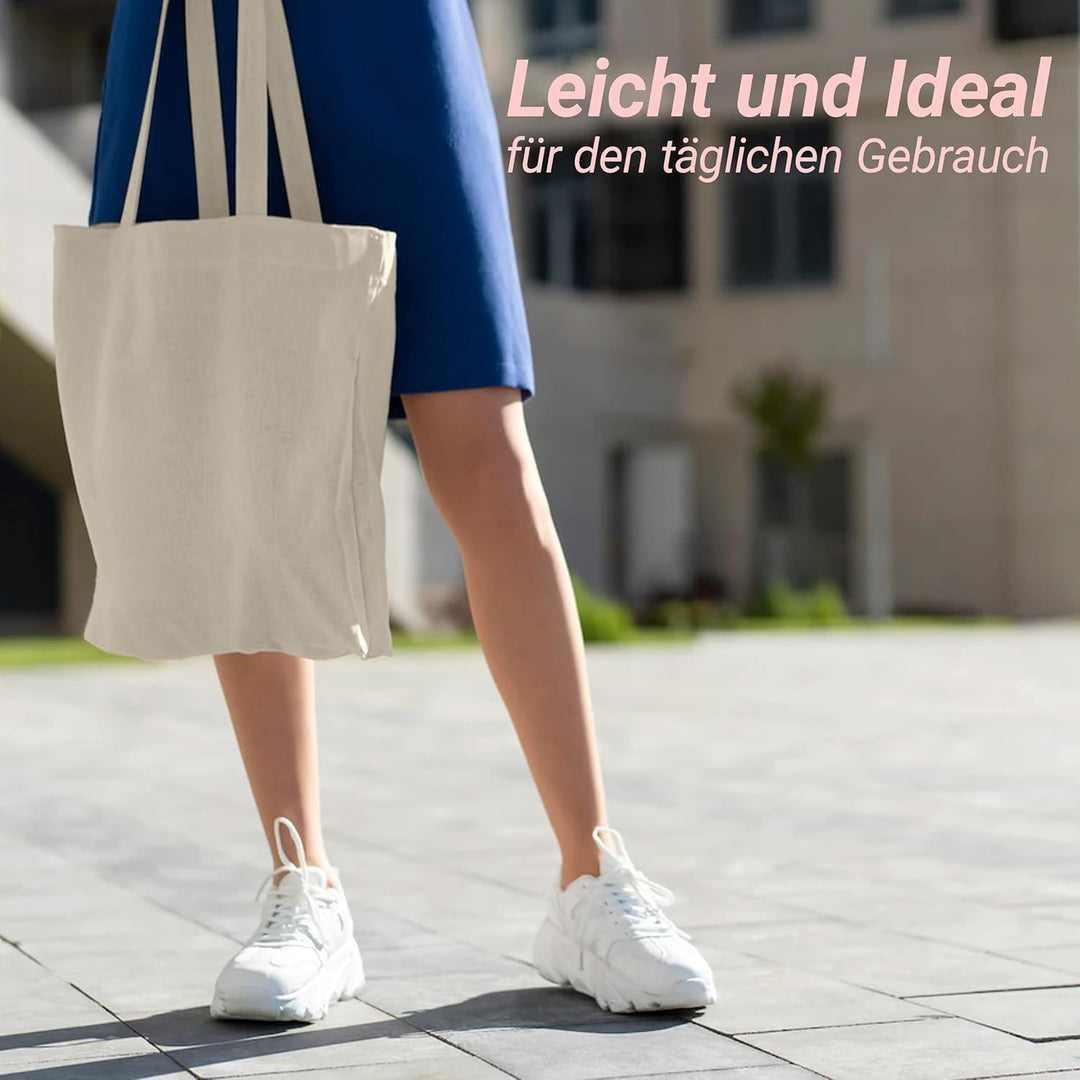 Cesped® Stoffbeutel Unbedruckt - Stofftasche Zum Bemalen - Baumwolltasche 100% B35 x H42 - Tragetasc