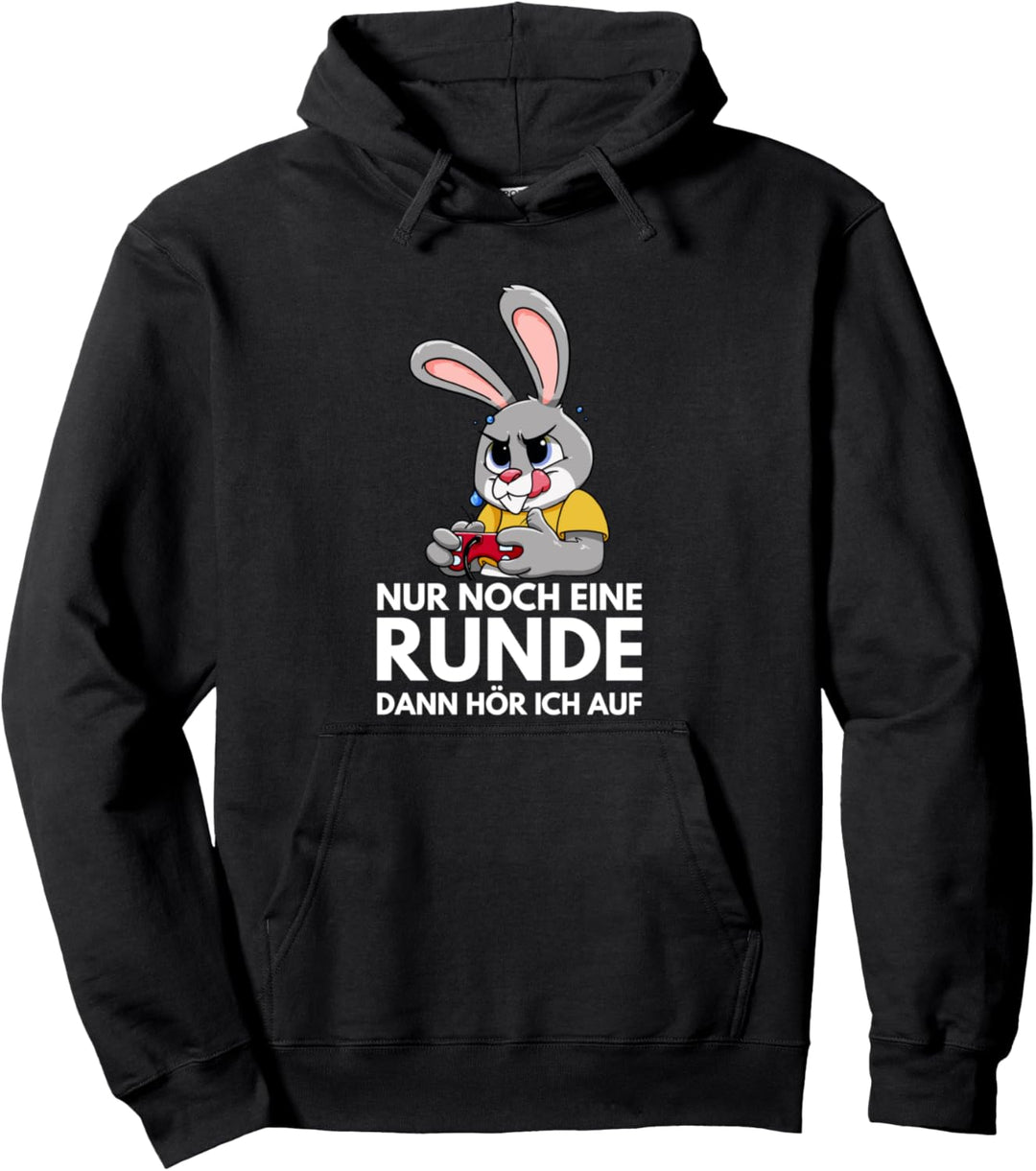 Nur noch eine Runde dann hör ich auf - Hase Gamer Geschenk Pullover Hoodie