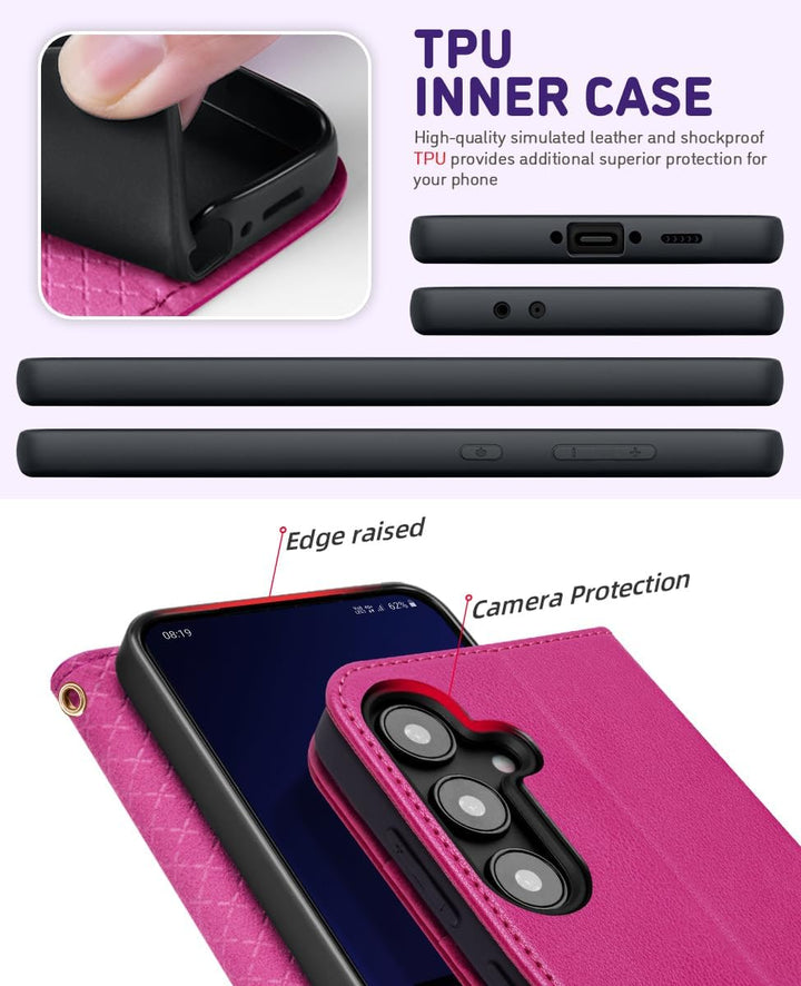 OCASE Kompatibel für Samsung Galaxy S24 FE Hülle mit Handykette, Band Längenverstellbar, Handyhülle