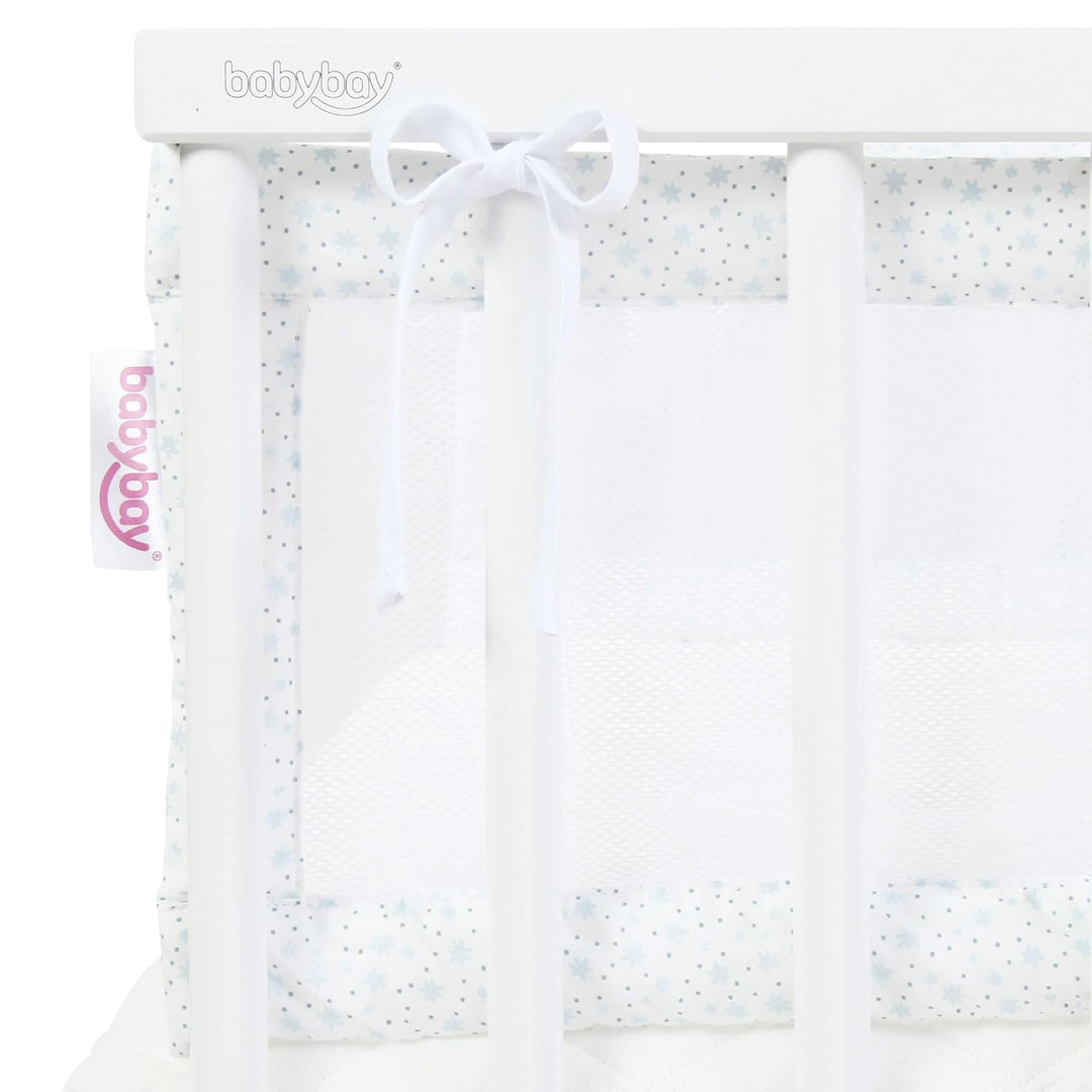 babybay Nestchen Mesh passend für Modell Original, weiss Glitzersterne diamantblau