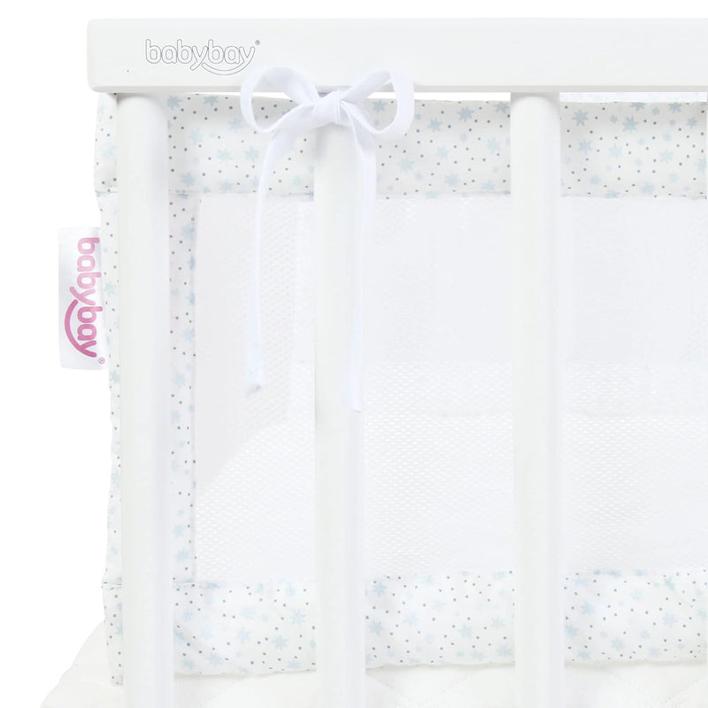 babybay Nestchen Mesh passend für Modell Original, weiss Glitzersterne diamantblau