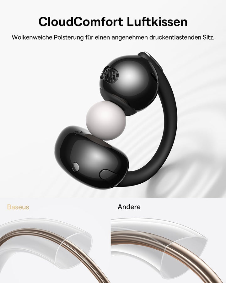 Baseus MC2 Air Open Ear Kopfhörer, Clip-On Earbuds mit CloudComfort, SuperBass 2.0, Bluetooth 6.0, 4