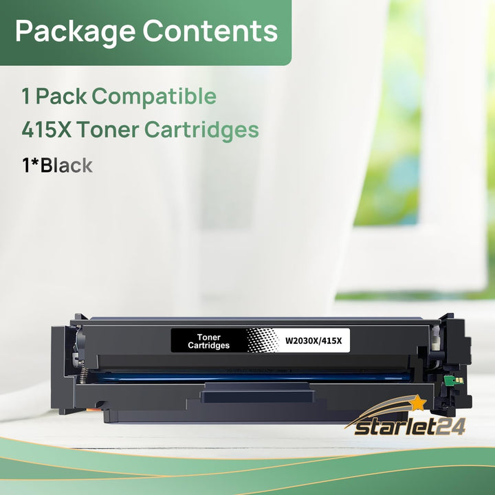 Starlet24 1x 415X Gelb Toner Kompatibel für HP 415X Gelb W2032X Mit Chip als Ersatz für Laserjet Pro