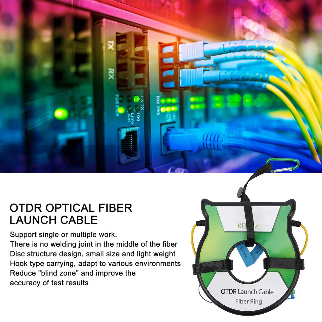 Fafeicy OTDR-Startkabel für Glasfaser, Singlemode 9 / 125um 500M OS2 SC/APC-SC/APC-Anschluss für Ver