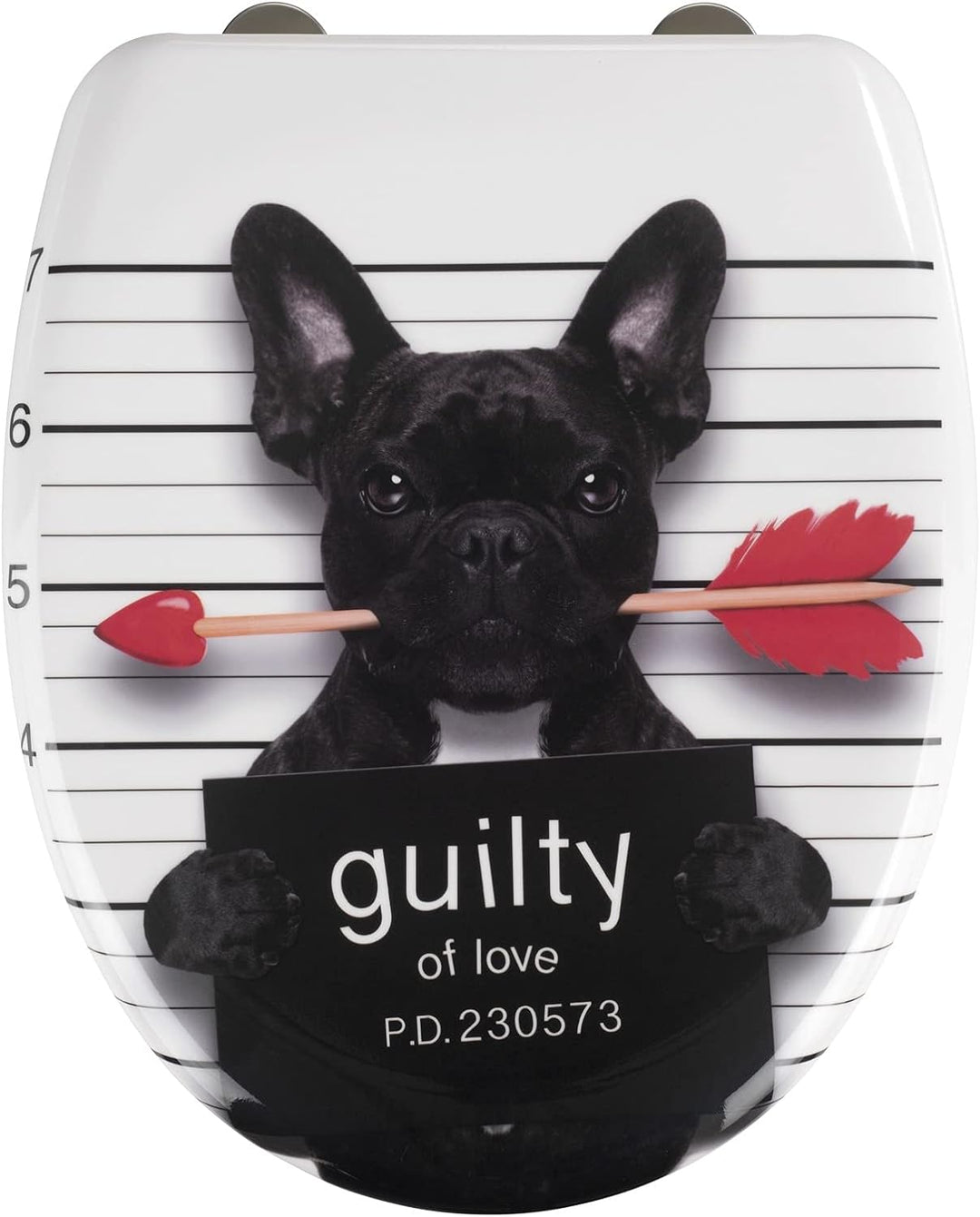 WENKO WC-Sitz Guilty Dog, Toilettensitz mit Absenkautomatik, Fix-Clip Hygiene-Befestigung, WC-Deckel