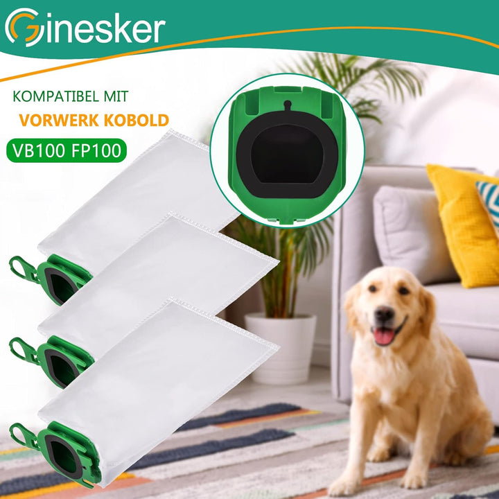 Staubsaugerbeutel für Vorwerk Kobold VB100 10 Stück Staubbeutel mit 2 Motorschutzfilter Filtertüten