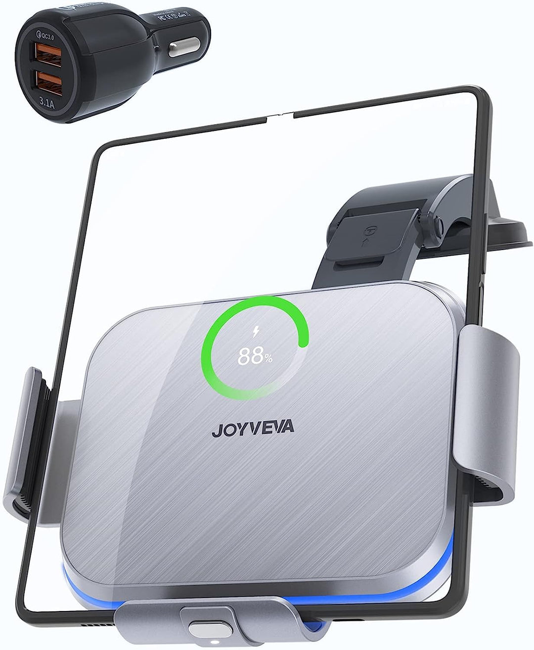 JOYVEVA Dual Coil Kabelloses Kfz-Ladegerät für Galaxy Z Fold 5 4 3, Schnelllade-Handyhalterung für G