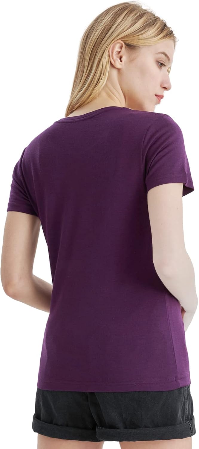 Merino Protect 100% Merino Wolle Shirt Damen Kurzarm Rundhals Wolle Unterhemd Geruchsresistenz Funkt