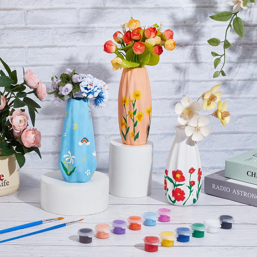 WEBEEDY 3 Set Vase Töpfermalset Bemale Deine Eigene Vase Keramikmalset Für Erwachsene Unbemalte Vase