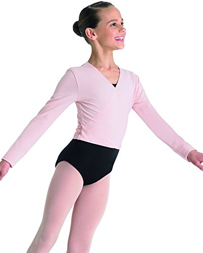 Ballettwickeljacke für Kinder aus Baumwolle Rosa 12-14 Jahre 152-164, Rosa 12-14 Jahre 152-164