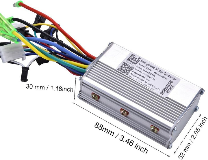 24V 13A 250W Bürstenloser Motorregler Aluminiumlegierung Shell Motor Drehzahlregler für Elektrofahrr