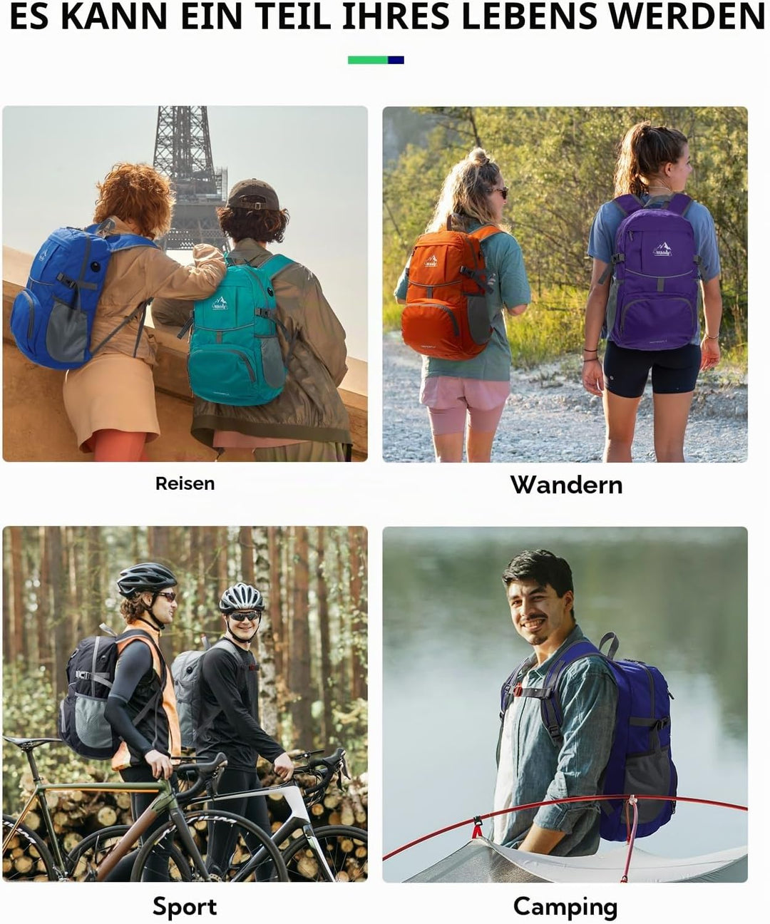 WATERFLY Faltbarer Rucksack Ultraleicht Wanderrucksack 25L Tagesrucksack | Leicht und Faltbar, Rucks