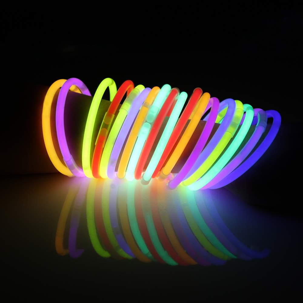 JOYIN 200pcs 20.3 cm Knicklichter party set, Neon Leuchtstäbe Party Deko, Leuchtstäbe Kinder , Party