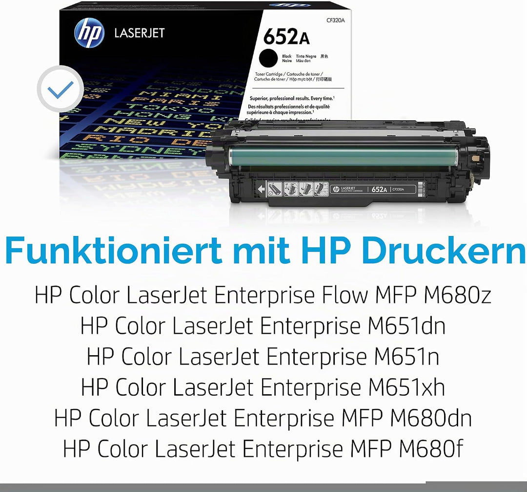 HP 652A (CF320A) Schwarz Original Toner für HP Color Laserjet Enterprise M651, HP Color Laserjet Ent