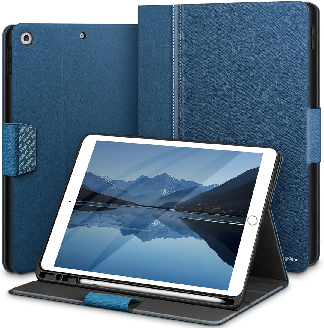 KingBlanc Hülle für iPad 9. / 8. / 7. Generation (2021/2020/2019) mit Stifthalter, Auto Schlaf/Wach