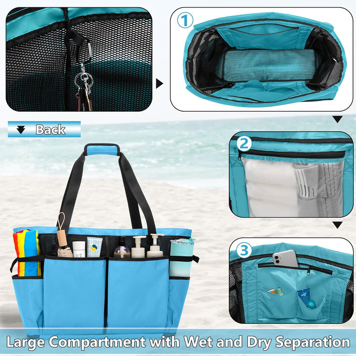 Fasrom Extra Grosse Netz Strandtasche, Übergrosse Strandtasche für Strandausflug (Patent Angemeldet)