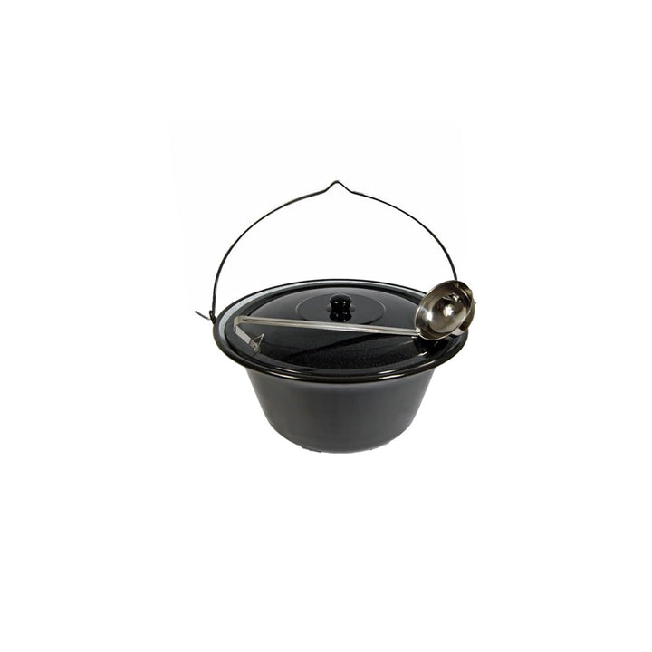 Set Gulaschkessel Emaille 6 Liter Gulaschtopf + Deckel + GRATIS Schöpflöffel Hordentopf