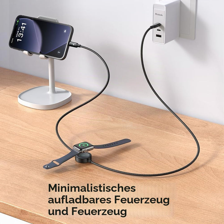 mcdodo 2 in 1 Apple Watch Ladekabel und 36W Schnellladekabel iPhone USB C 1.5M Magnetisches Ladegerä