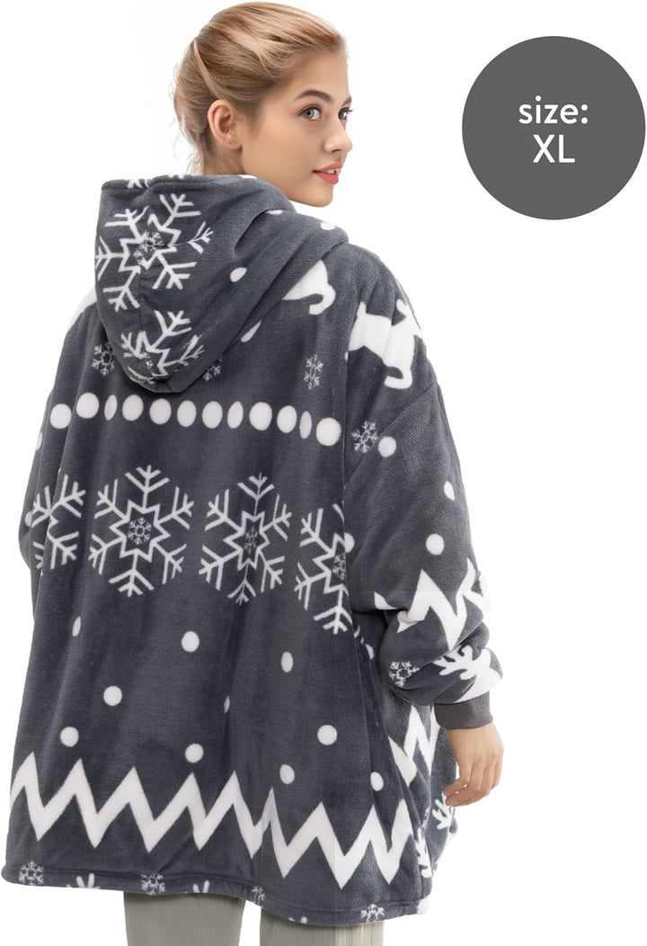 HOMELEVEL Kinder Sherpa Hoodie Pullover - Pulli mit Kapuze für Jungs und Mädchen - Kuschel Sweatshir