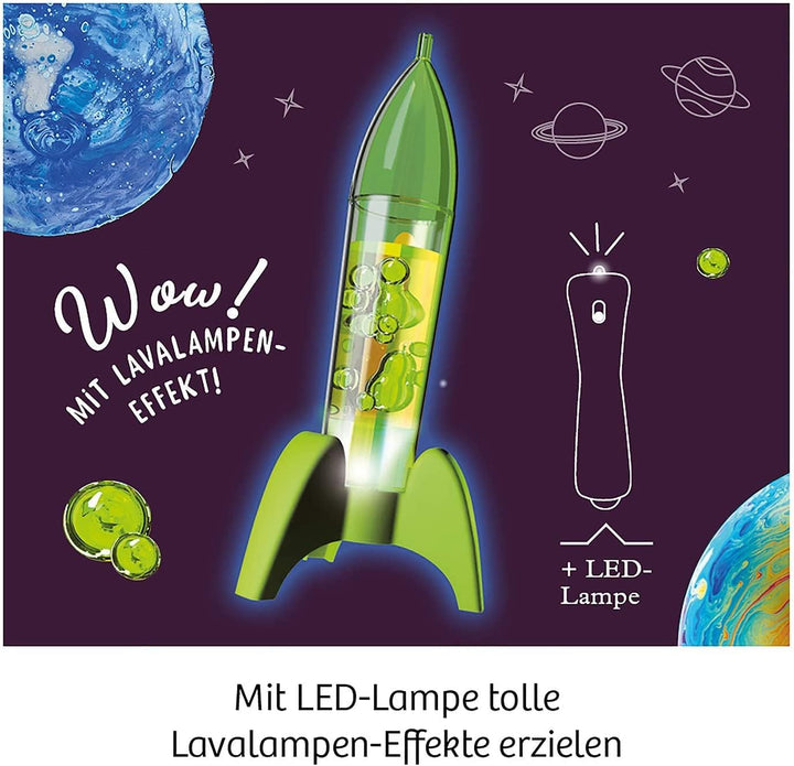 KOSMOS 616786 Space Bubbles - Mini Raketen Lavalampe Experimentier Set für Kinder mit mehrsprachiger