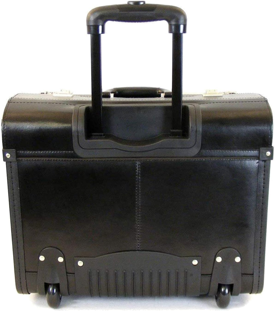 Pilotenkoffer Leder Aktenkoffer Trolley Schwarz 46 cm Dermata Bowatex