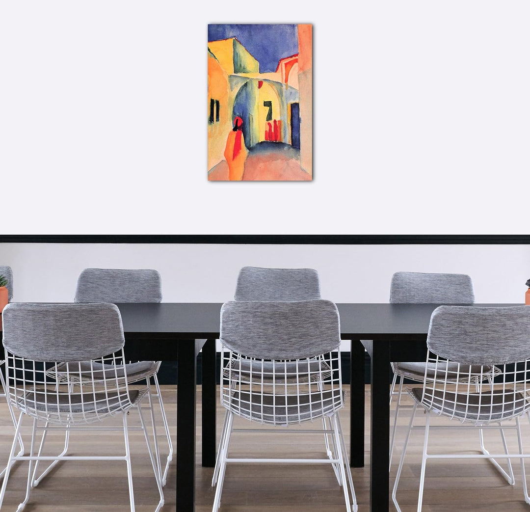 Printed Paintings Leinwand (60x80cm): August Macke - Blick auf eine Allee in Tunis 60x80 cm, 60x80 c