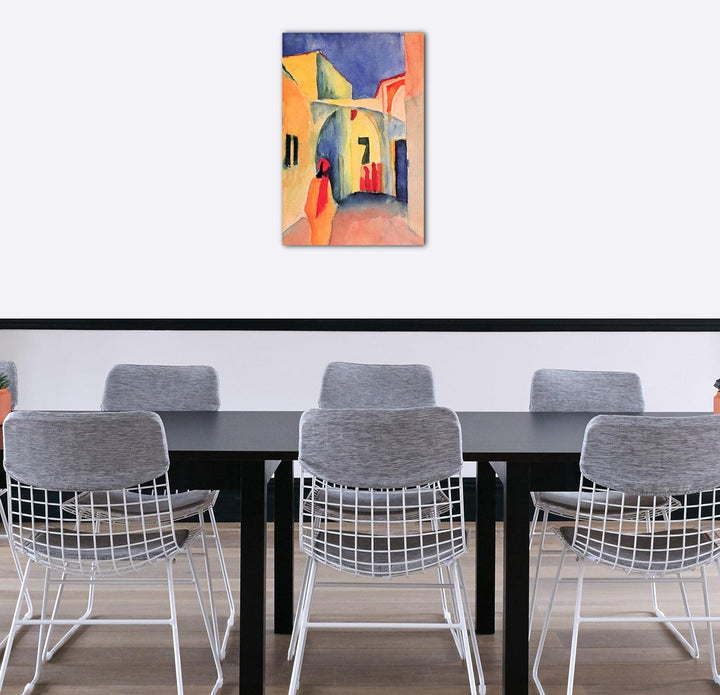 Printed Paintings Leinwand (60x80cm): August Macke - Blick auf eine Allee in Tunis 60x80 cm, 60x80 c