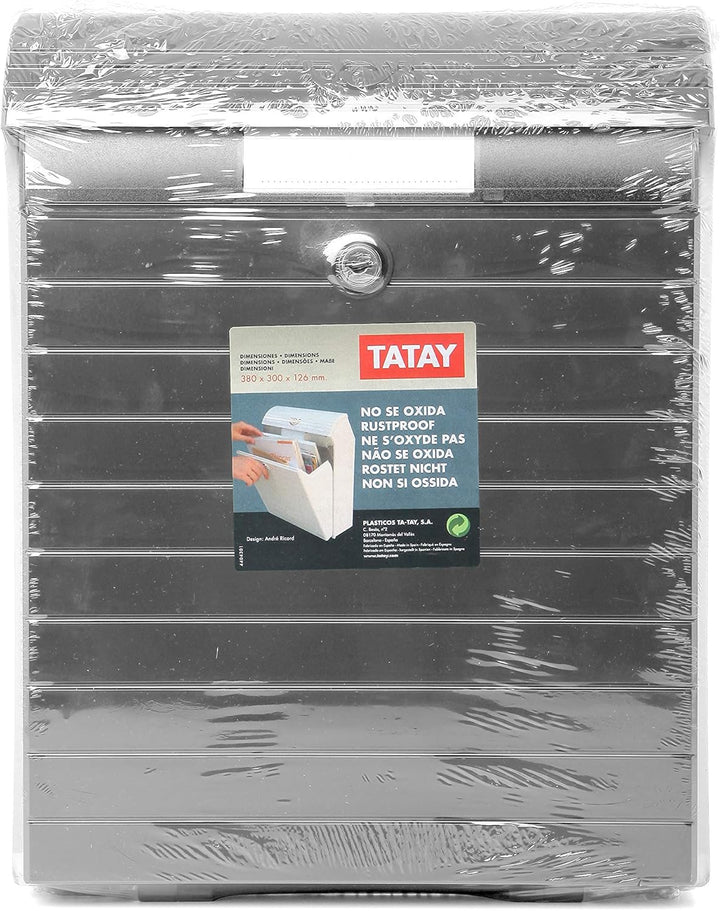 TATAY Aussenbriefkasten, grosse Ausführung, in Anthrazitgrau, sehr solide, wasserdicht, mit optimale