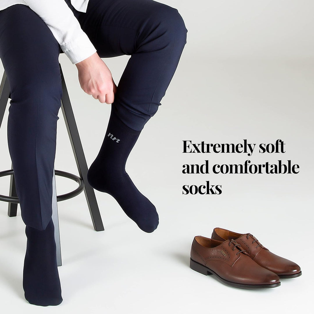 Premium Bambus Socken für Herren und Damen, 6 Paar Superweiches Top mit Komfortbund, Ohne Gummi Unis