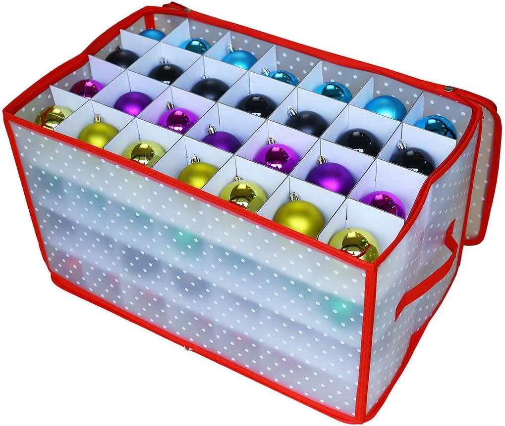 Spetebo XL Aufbewahrungsbox für Christbaumkugeln - für 112 Kugeln - Sortierbox Kiste für Weihnachtss