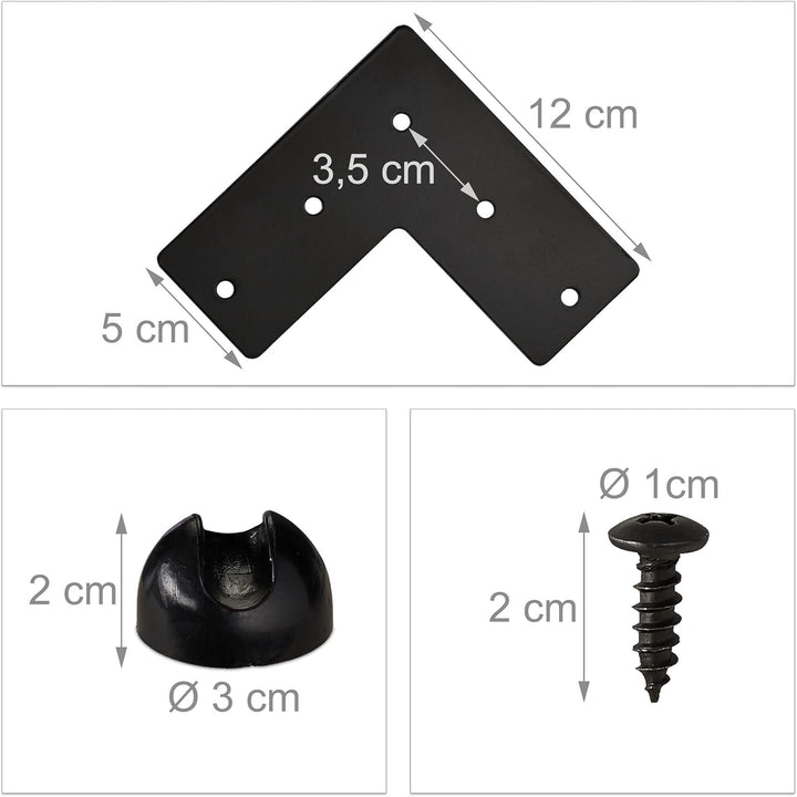 Relaxdays Hairpin Legs, 4er Set, 2 Streben, Metall, Haarnadel Tischbein für Hocker, Tisch &amp; Schrank,