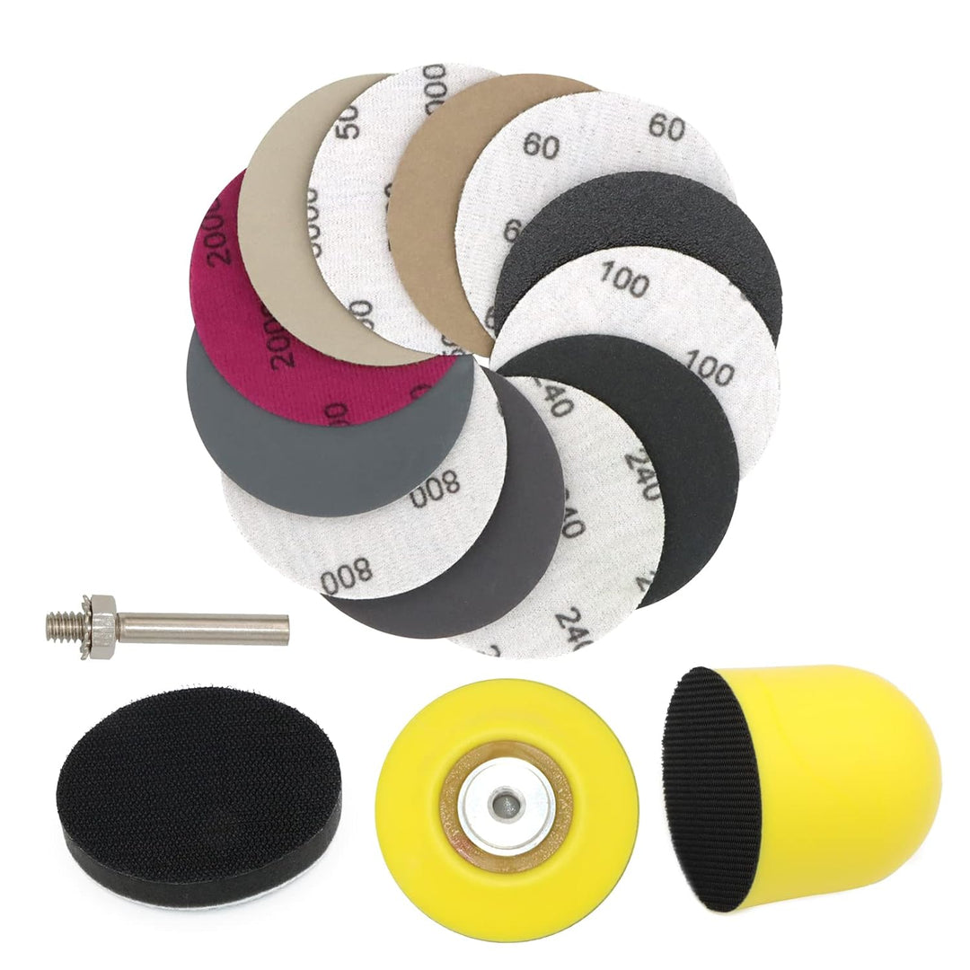 VIBRATITE 184 Stück Schleifscheiben 50mm Klett Nasse Trockene Schleifpads, (Körnung 60-10000) Sandpa