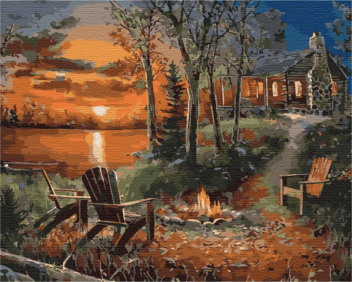 Artnapi Malen nach Zahlen Erwachsene mit Rahmen | DIY Handgemalt | Haus tief im Wald | Kit für Anfän